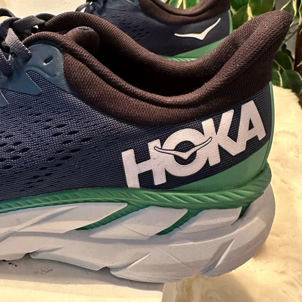 Men’s Hoka One One Navy and Green Sneakers, 12 - Picture 6 of 12
